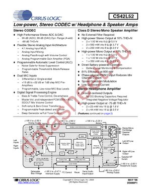 CS42L52-CNZ datasheet  